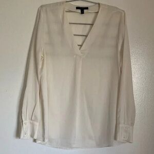 Banana Republic Cream Long Sleeve Blouse